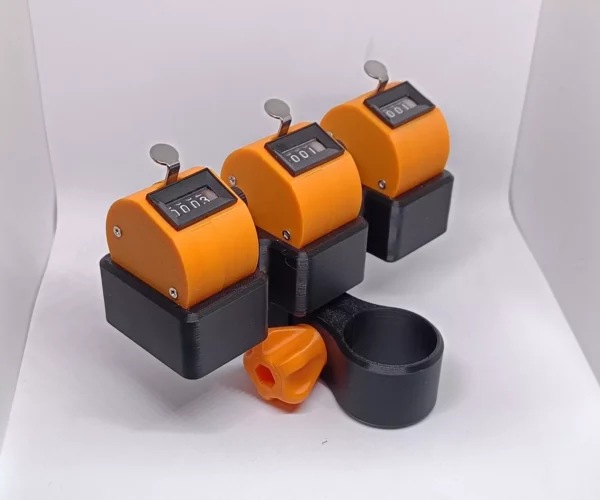 Triple Orange/Black Clicker Fish Counter - FishyBits 3D